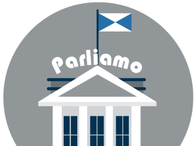 Parliamo design flat icon illustration logo vector web