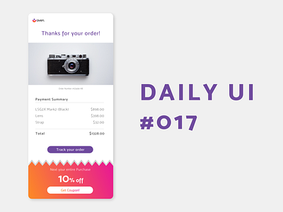 Email Receipt adobe xd confirmation daily ui dailyui design e commerce email receipt illustration receipt shop ui ui design