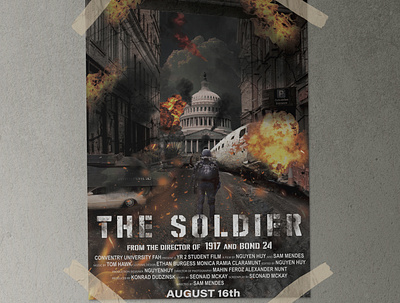 The soldier's poster design flim manipulation photoshop poster design soldier