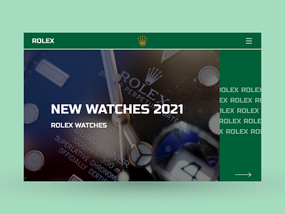 Redesign of main screen // Rolex website branding design ui web