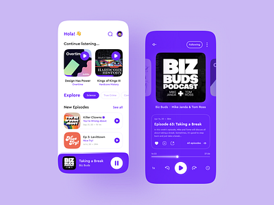 Podcast App UI - Retro Modern app app design design logo minimal mobile app mobile ui ui uidesign uiux ux web website