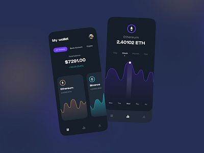 Crypto Wallet App UI app app design clean design mobile app mobile ui ui uidesign uiux ux