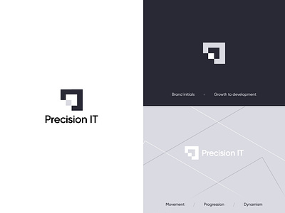 Precision IT Branding block brand identity branding concept concept art design illustration logo logo design minimal minimalistic
