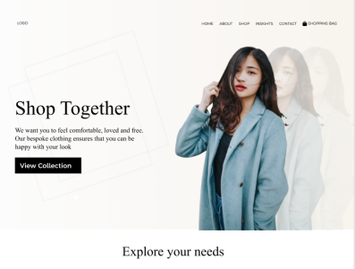 Fashion Landing Page ui ux