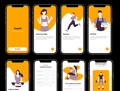 StayFit FitnessApp design illustration ui ux