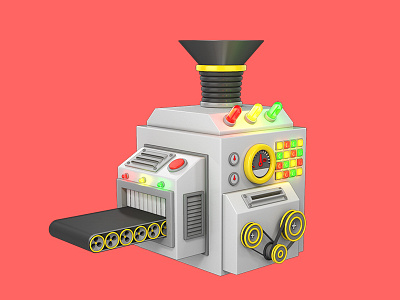 3d Production Line Machine 3d cartoon cinema 4d machine new production line render