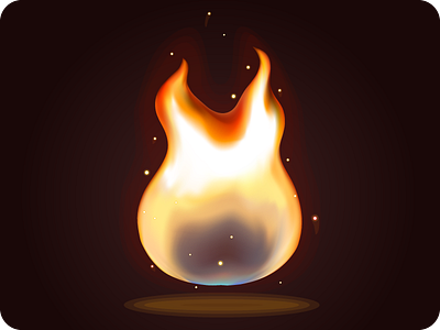Fire icon game assets bright burning element fire flash force of nature icon play spark vector