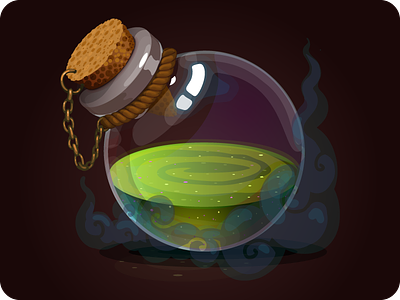 vial with potion bottle game glass icon magic potion vessel vial