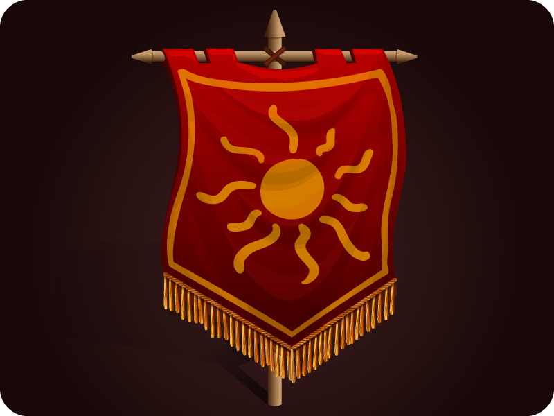 Flag icon game 2d art illustration fairy tale story magic fantasy computer game game assets victory banner icon flag