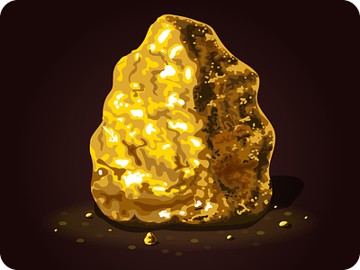 Golden nugget icon game element game gold golden icon illustration mineral nugget ore picture vector