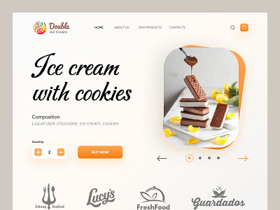 Double Ice Cream - Web Design Home Page creative design desktop ecommerce home home page ice cream interface shop sweets ui ui design uiux ux web design