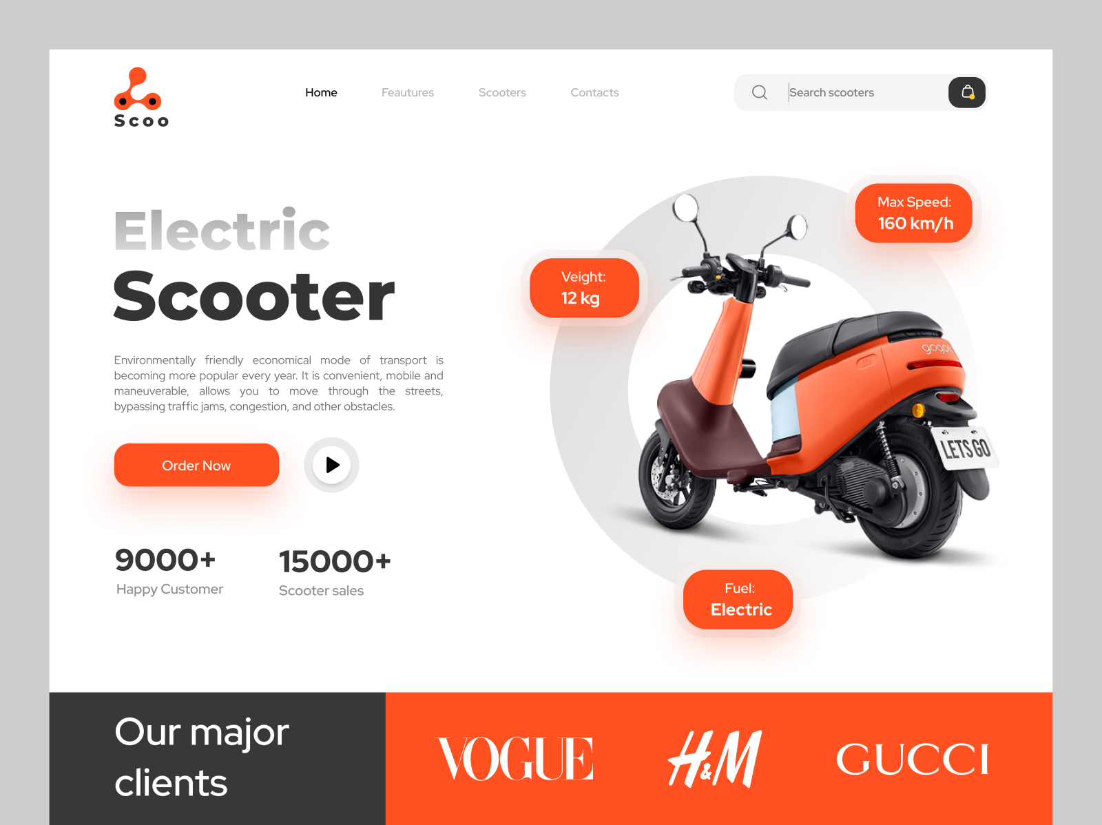 Web Design: Scoo - Electric Scooters Store Homepage by Respo Agency on