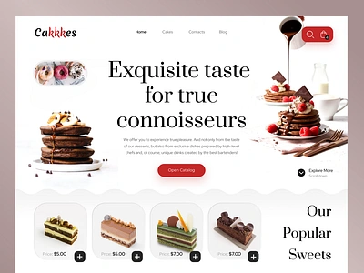 Web Design: Cakkkes - Sweet Shop bakery birthday cake cakes candy chocolate cupcake delicious design dessert landing page pastry sweet ui web web design website