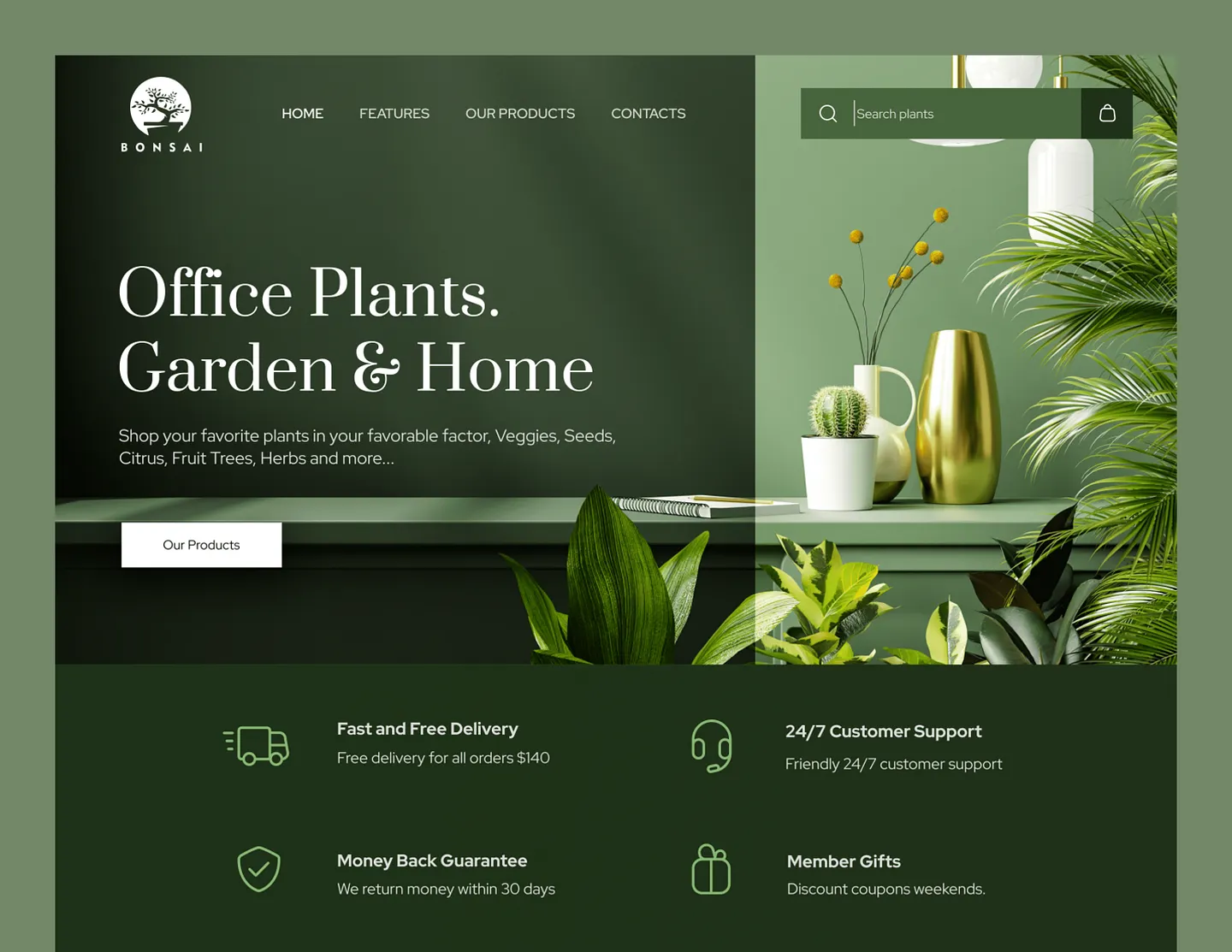 Modern Garden Center Website Design for Plant Enthusiasts