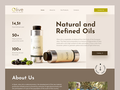 Website Olive Oil Supplier bottle creative design interface italy landing page natural oil olive branch olive oil oliveoil ui web design website