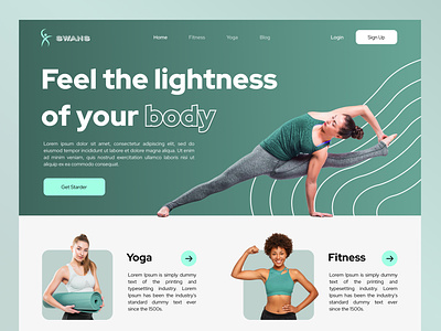 Swans - Body Сare Сomplex Homepage calm design fitness health home home page landing page meditation mindfulness relax sport web design website wellness workout yoga yoga pose zen