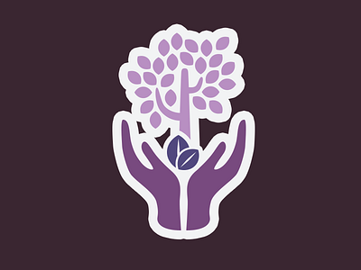 Reaping what you sow daily design hands leaves purple reaping seeds sticker tree verse