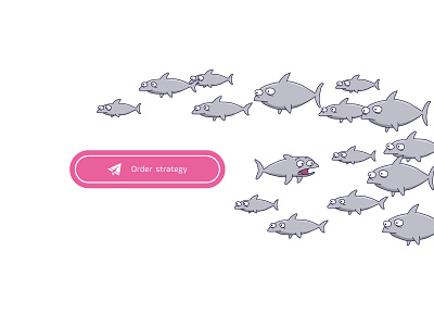 Illustration + button button fish icons illustrations landing page site vector web