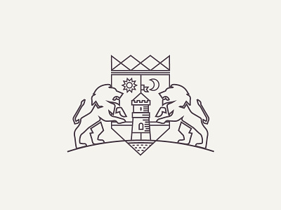 Logo blazon branding illustrations king lion logo vector