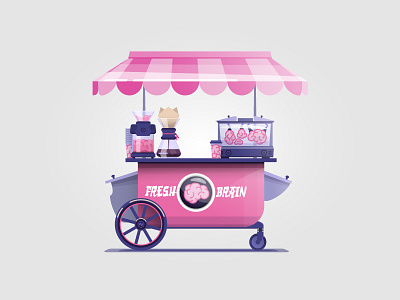 Fresh brain brain fast food food truck fresh hot dog icons illustration сity