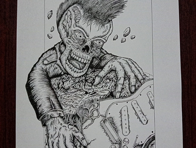 death punkrock art artwork illustration art music penandink punkrock skull