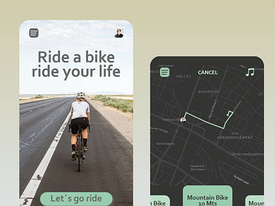 Ride a Bike App app mobile ui uidesign ux uxdesign