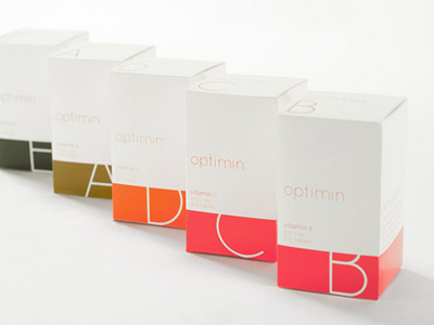 Optimin Vitamin Packaging color organic packaging swiss vitamins white space