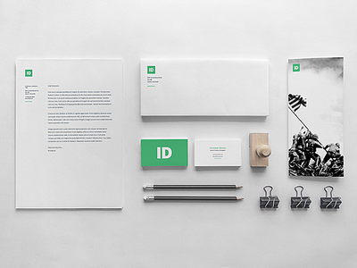Print Collateral Design branding collateral contemporary green grid identity logo modern print redesign stationary