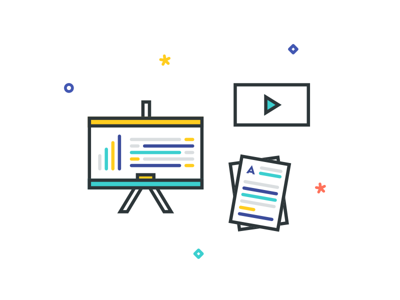 Teacher landing Illustration illustration ui shapes line clean colorful