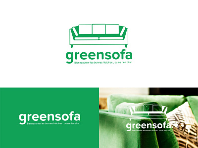 Greensofa branding client green ikea logo sofa work