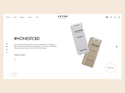 Leven - Brand Page Design animation brand website design homepage motion graphics user interface ux