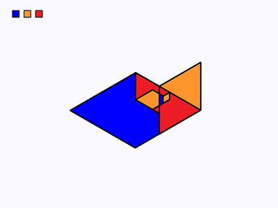 Folded Golden Rectangle golden ratio isometric rectangle