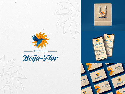 ATELIÊ BEIJA-FLOR bird bird logo branding design graphic hummingbird icon illustration logo marca mockups vector