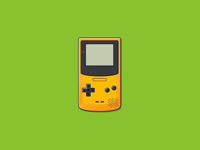 Gameboy Color (yellow) classic games game gameboy gameboy color graphic design green icon illustrator nintendo pokemon portable vector yellow