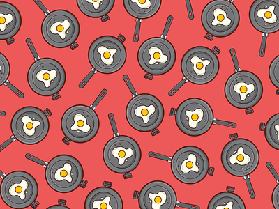 Frying Pan adobe design eggs frying pan icon illustration illutrator pan pattern red vector