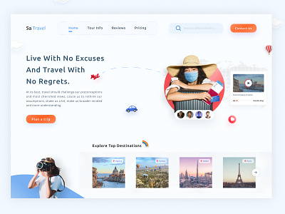 Travel Agency Landing Page graphic design homepage landing page tourism tourist travel agency travel agency landing page travel agent travel app travel guide traveling trip planner typography ui userinterfacedesign vacation rentals vacationmode webdesign website websitedesign