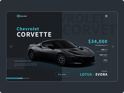 Corvette Web Concept car car web car website clean corvette design homepage landing page minimalistic sports car ui ux web design website