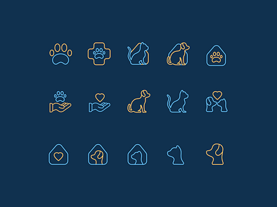 Icons pack for animal shelter animal app branding design graphic design icon illustration logo shelter ui ux vector