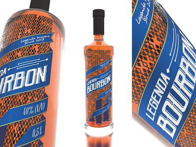 Legenda Bourbon 3d alcohol branding design kitchen label legend logo minimal packaging