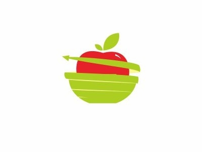 Fruitloop Logo apple baverage bowl brand fruit logo