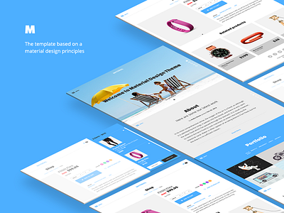 Material Design Template design fullscreen material psd shop template