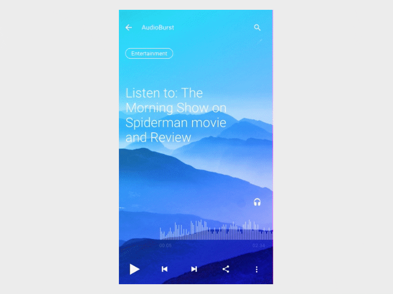 Audioburst. Mobile website design.
