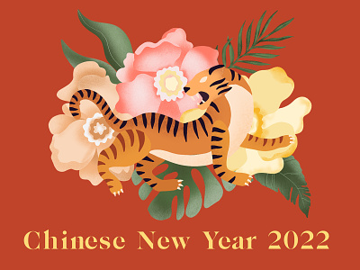 Tiger Year 2022 Poster branding chinese new year chinese symbol christmas christmas card illustration new year tiger year 2022