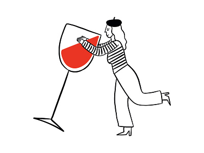 French Woman Testing Wine bordeaux branding france french woman illustration red wine wine wine tasting