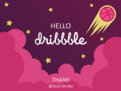 Hello Dribbble! cloud comet debuts dribbble hello space stars