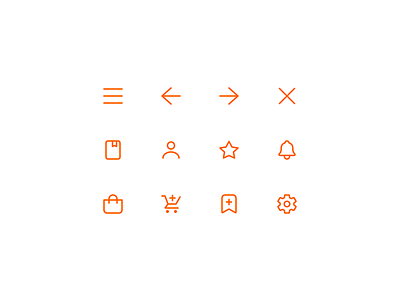 Line Icons - BookStore App icon icon design icon set iconography icons line icon