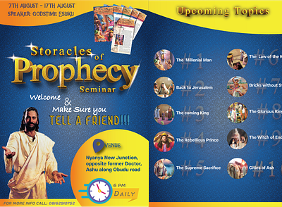 Flyer design for a seminar design flyer illustration prophecy seminar ui