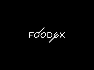 Foodex alvodsgn black design food identity letter logotype minimal