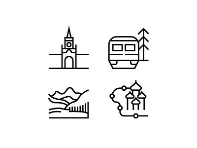 Cities of Russia alvodsgn black design icon line pictogram place russian set style