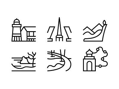 Cities of Russia alvodsgn design icon line minimal pictogram place russian set